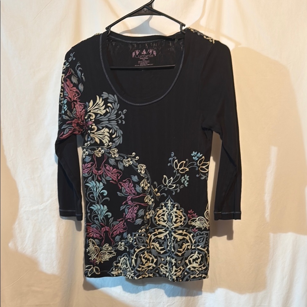 Elegant Black Floral Blouse
